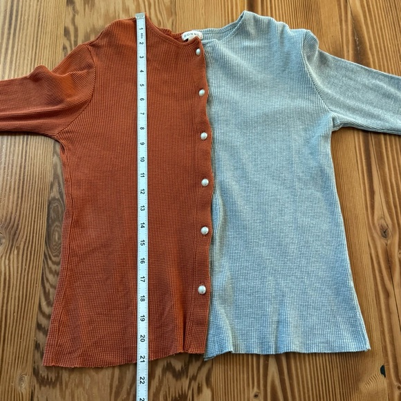 DONNI. Duo Thermal Cardigan in Rust/Heather - Picture 9 of 9